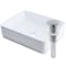 Novatto Rectangular White Porcelain Vessel Sink with Chrome Drain Set NP-01321CH - alternate 1
